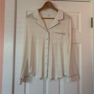 Cozy Earth Ivory Bamboo Button Front Pajama Top